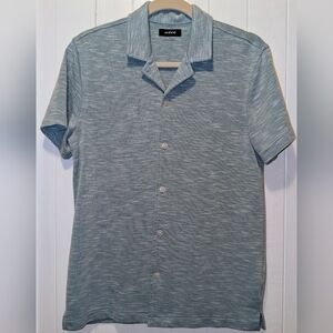 Alfani Men's Blue Short Sleeve Button Down Shirt